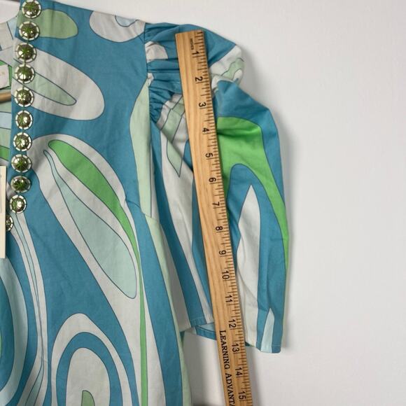 NWT Sheridan French Women’s Size XS Natalie Blouse in Seaglass Wave Blue Green - Picture 6 of 7